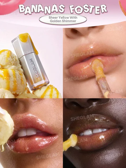 لیپ گلاس شاین دار ضد آب شیگلم مدل Glass Lock Air Gloss رنگ Bananas Foster