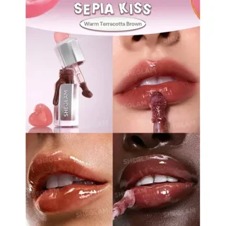 لیپ گلاس ضد آب شیگلم مدل Glass Lock Air Gloss رنگ Sepia Kiss