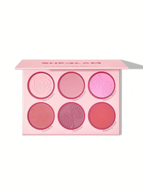 پالت رژ گونه 6 رنگ شیگلم مدل Foloral Flush رنگ Blushing Bouquet