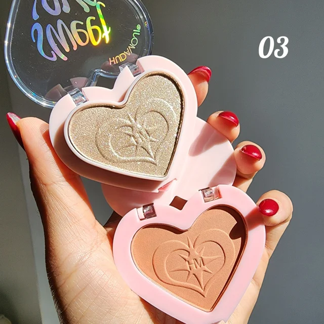 رژگونه و هایلایتر قلبی برند اورجینال هدی موجی