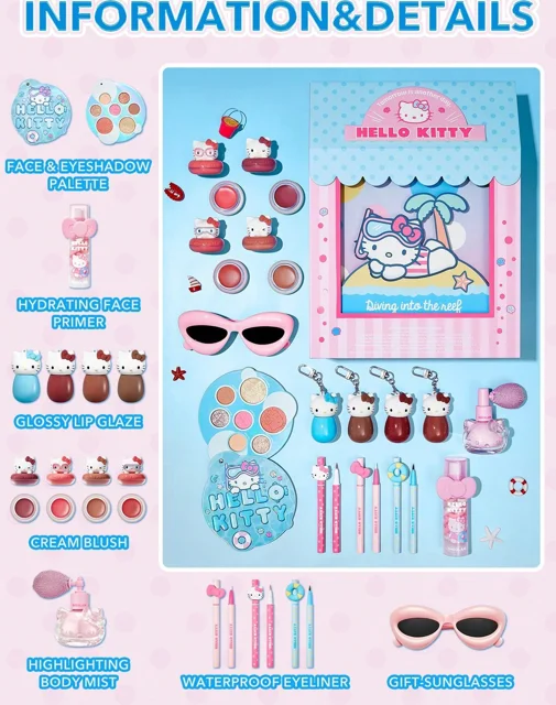 پک آرایشی هلو کیتی صورتی شیگلم SHEGLAM Hello Kitty Full Collection